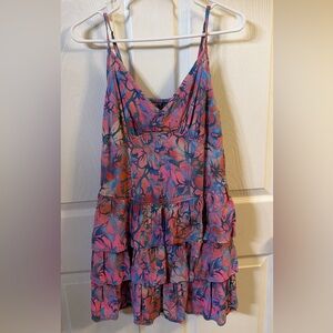 Wild Fable medium Floral Tiered Summer Dress in Pink and Blue